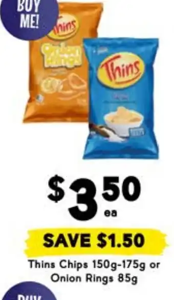 Drakes Thins Chips Onion Rings offer