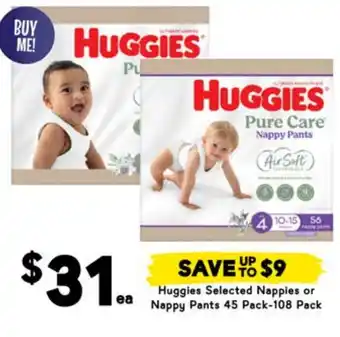 Drakes Huggies Selected Nappies or Nappy Pants offer