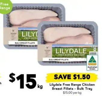 Drakes Lilydale Free Range Chicken Breast Fillets Bulk Tray offer