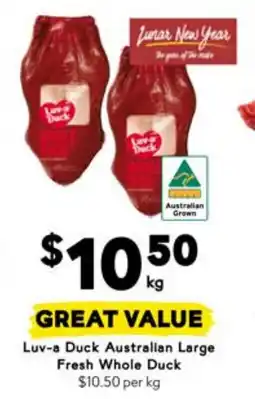 Drakes Luv-a Duck Australian Large Fresh Whole Duck offer