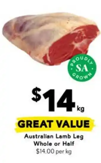 Drakes Australian Lamb Leg Whole or Half offer