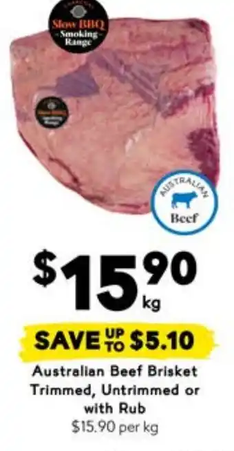 Drakes Australian Beef Brisket Trimmed, Untrimmed or with Rub offer