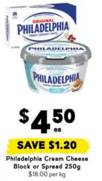 Drakes Philadelphia Cream Cheese Block or Spread offer