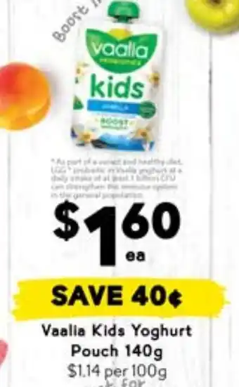 Drakes Vaalia Kids Yoghurt Pouch offer