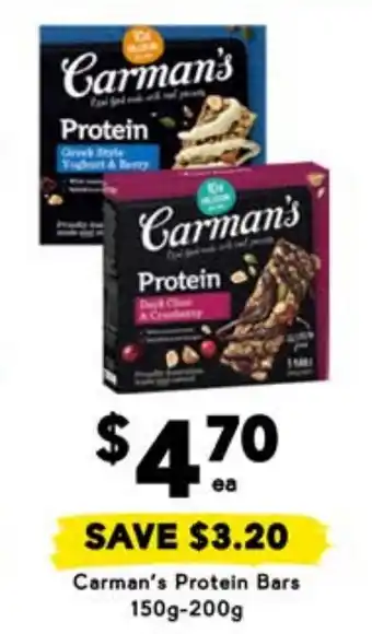 Drakes Carman's Protein Bars offer