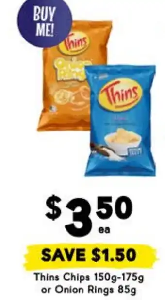 Drakes Thins Chips or Onion Rings offer