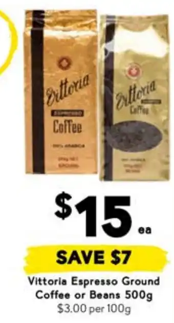 Drakes Vittoria Espresso Ground Coffee or Beans offer