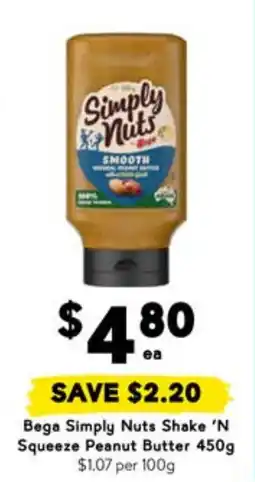 Drakes Bega Simply Nuts Shake 'N Squeeze Peanut Butter offer