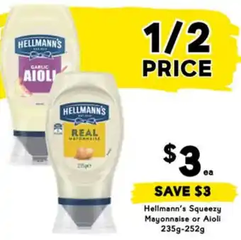 Drakes Hellmann's Squeezy Mayonnaise or Aioli offer