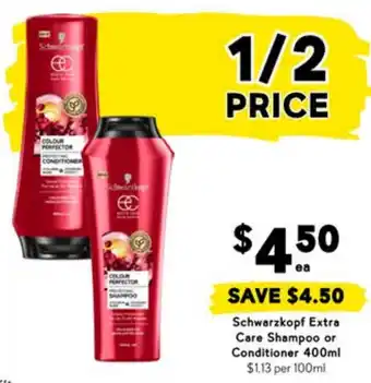 Drakes Schwarzkopf Extra Care Shampoo or Conditioner offer