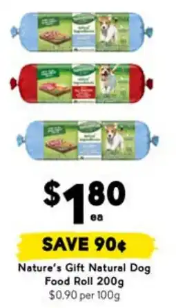 Drakes Nature's Gift Natural Dog Food Roll offer