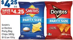 Foodland Smith's or Doritos Party Bag Chips offer