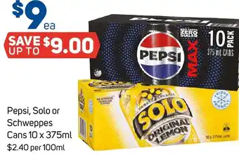 Foodland Pepsi, Solo or Schweppes offer