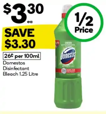 Woolworths Domestos Disinfectant Bleach offer