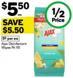 Woolworths Ajax Disinfectant Wipes offer