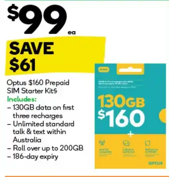 Woolworths Optus Prepaid SIM Starter Kits offer