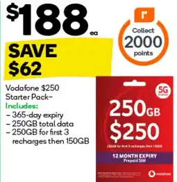 Woolworths Vodafone $250 Starter Pack offer