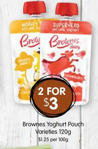 Spudshed Brownes Yoghurt Pouch offer