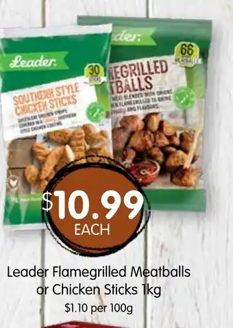 Spudshed Flamegrilled Meatballs or Chicken Sticks offer