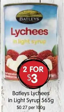 Spudshed Batleys Lychees in Light Syrup offer