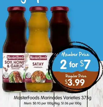 Spudshed MasterFoods Marinades offer