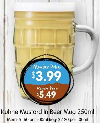 Spudshed Kuhne Mustard In Beer Mug offer