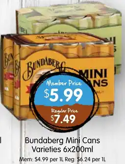 Spudshed Bundaberg Mini Cans Varieties offer