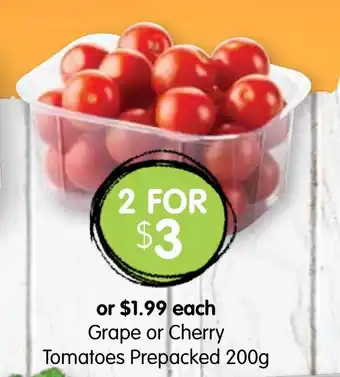 Spudshed Grape or Cherry Tomatoes Prepacked offer