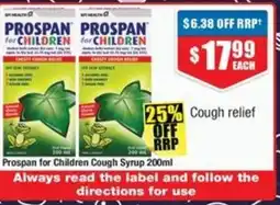 Chemist Warehouse Prospan for Children Cough Syrup offer