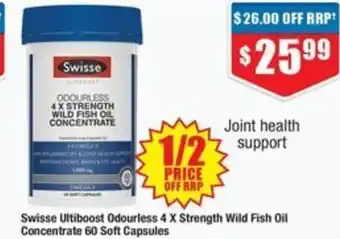 Chemist Warehouse ultiboost odourless 4 x strength wild fish oil concentrate offer