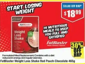 Chemist Warehouse FatBlaster Weight Loss Shake Red Pouch Chocolate offer