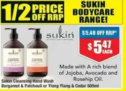 Chemist Warehouse Sukin Cleansing Hand Wash Bergamot & Patchouli or Ylang Ylang & Cedar offer