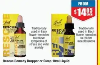 Chemist Warehouse Rescue remedy dropper or sleep offer