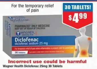 Chemist Warehouse Wagner Health Diclofenac 25mg offer