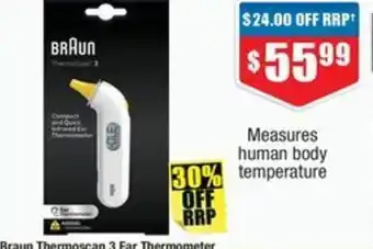 Chemist Warehouse Braun Thermoscan 3 Ear Thermometer offer