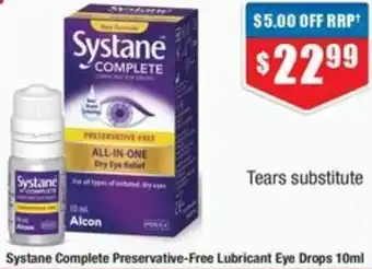 Chemist Warehouse Preservative free lubricant eye drops offer