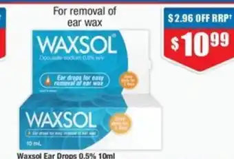 Chemist Warehouse Waxsol Ear Drops 0.5% offer