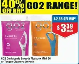 Chemist Warehouse GO2 Dentagenie Smooth Flosspyx Mint 36 or Tongue Cleaners 20 Pack offer