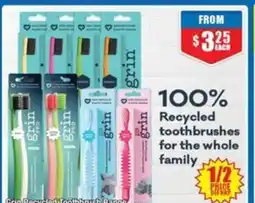 Chemist Warehouse Grin Recycled Toothbrush Range offer