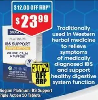 Chemist Warehouse Bioglan Platinum IBS Support Triple Action offer