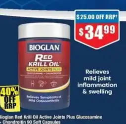 Chemist Warehouse Bioglan Red Krill Oil Active Joints Plus Glucosamine + Chondroitin offer