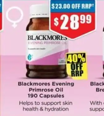 Chemist Warehouse Blackmores Evening Primrose Oil offer