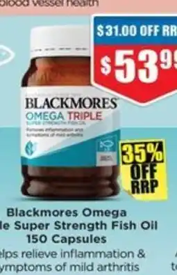 Chemist Warehouse Blackmores Omega Triple Super Strength Fish Oil offer