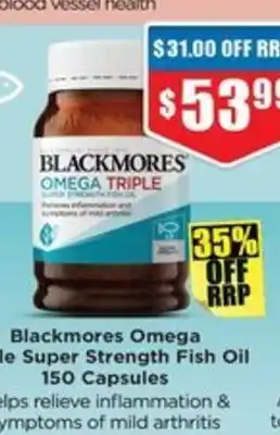 Chemist Warehouse Blackmores Omega Triple Super Strength Fish Oil offer