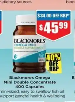 Chemist Warehouse Blackmores Omega Mini Double Concentrate offer