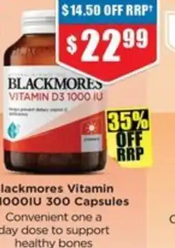 Chemist Warehouse Blackmores Vitamin D3 1000IU offer