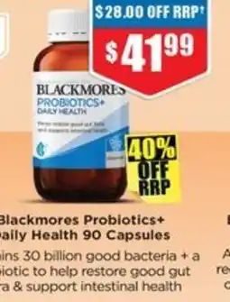 Chemist Warehouse Blackmores Probiotics+ Daily Health offer