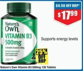 Chemist Warehouse Nature's Own Vitamin B3 500mg offer