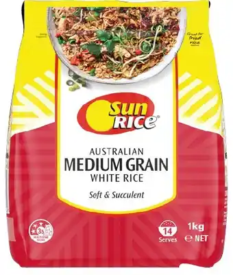 IGA SunRice White or Brown Medium Grain Rice 1kg offer