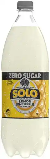 IGA NEW Solo Zero Sugar Lemon Pineapple 1.25 Litre offer